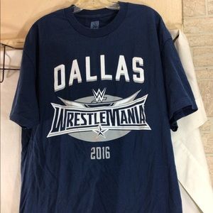 Adult Sz XL Blue Short Slv DALLAS WRESTLEMANIA Sht